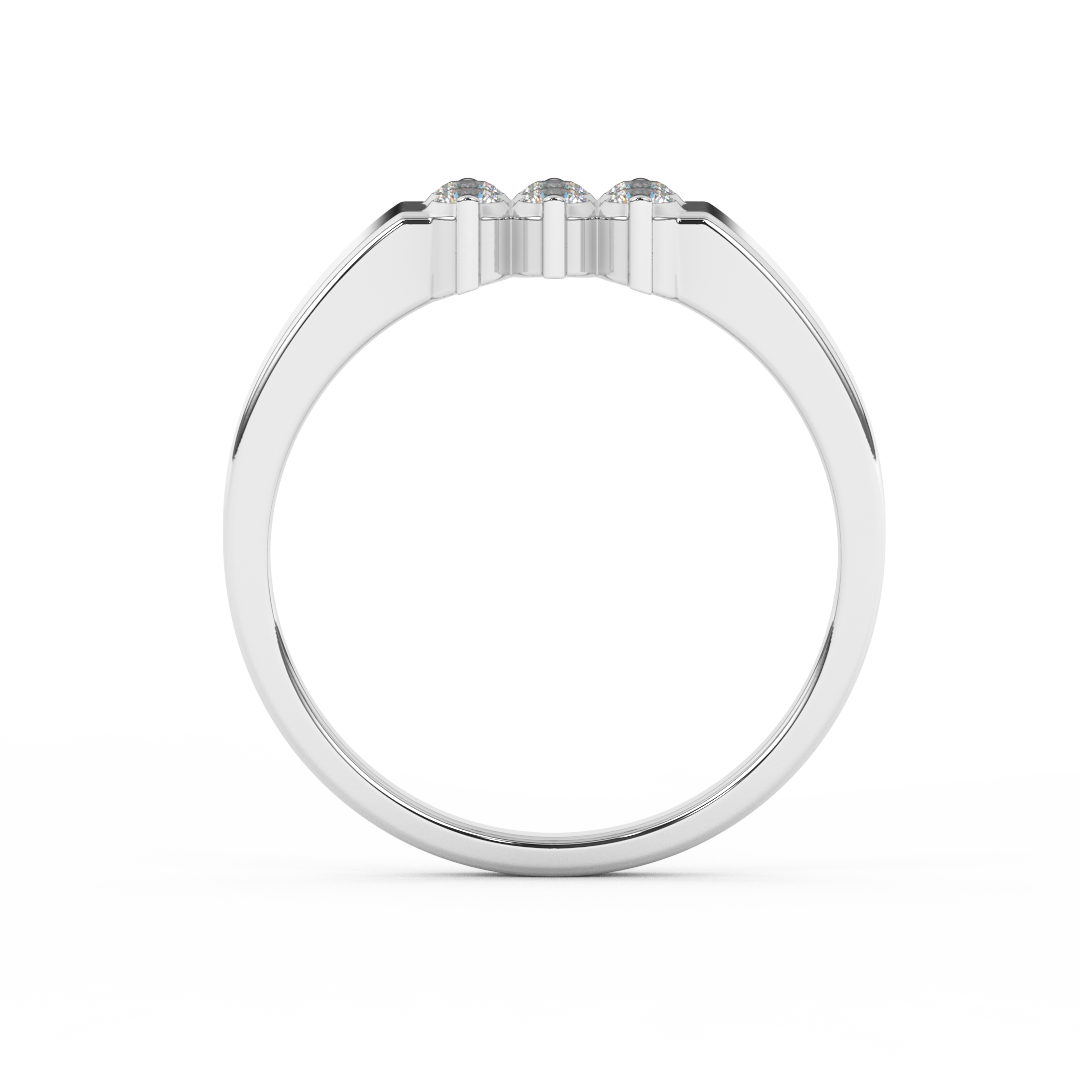 Certified Natural Diamond 1/3 Cttw Boulevard Designer Ring In 14kt Gold - Fehu Jewels