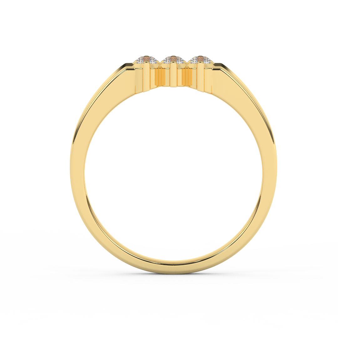 Certified Natural Diamond 1/3 Cttw Boulevard Designer Ring In 14kt Gold - Fehu Jewels