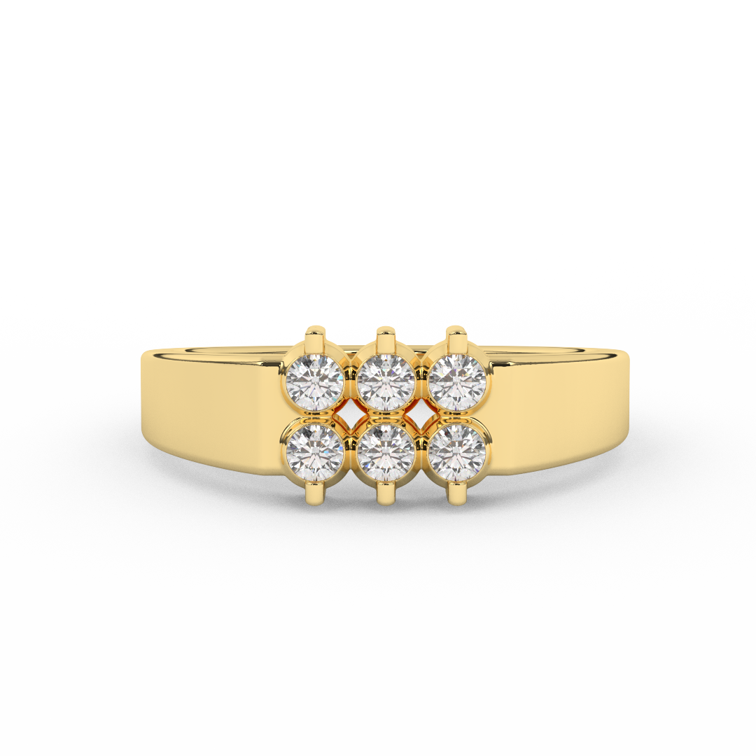 Certified Natural Diamond 1/3 Cttw Boulevard Designer Ring In 14kt Gold - Fehu Jewels