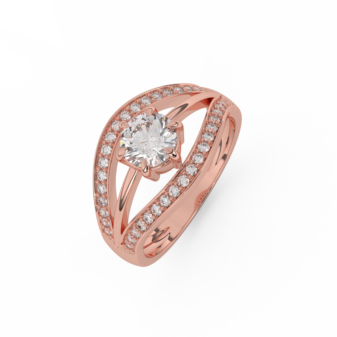 0.97 Cttw Certified Diamond Designer Cluster Ring In 14kt Gold - Fehu Jewels