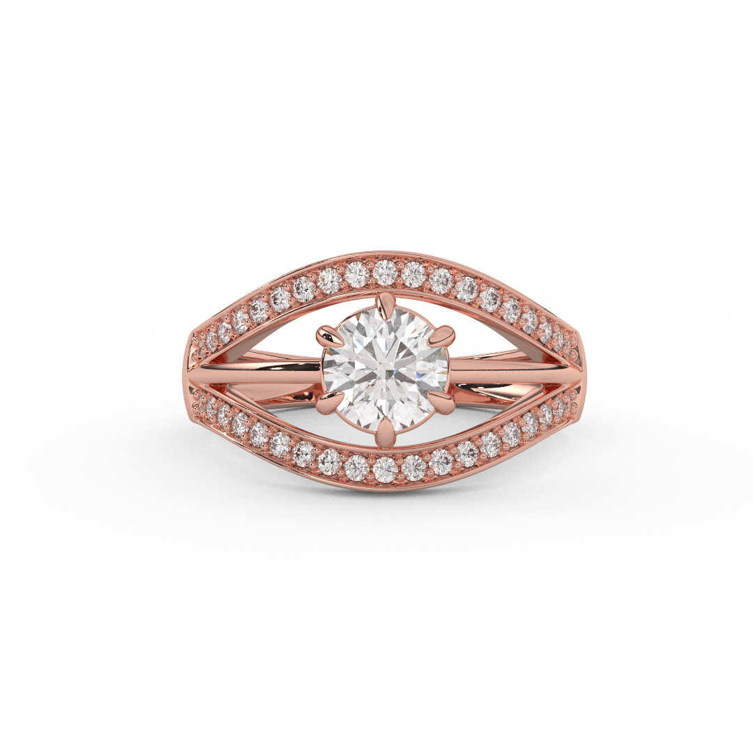 0.97 Cttw Certified Diamond Designer Cluster Ring In 14kt Gold - Fehu Jewels