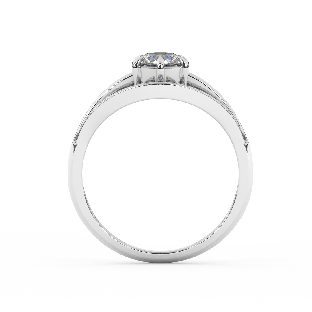 0.97 Cttw Certified Diamond Designer Cluster Ring In 14kt Gold - Fehu Jewels