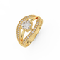 0.97 Cttw Certified Diamond Designer Cluster Ring In 14kt Gold