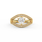 0.97 Cttw Certified Diamond Designer Cluster Ring In 14kt Gold