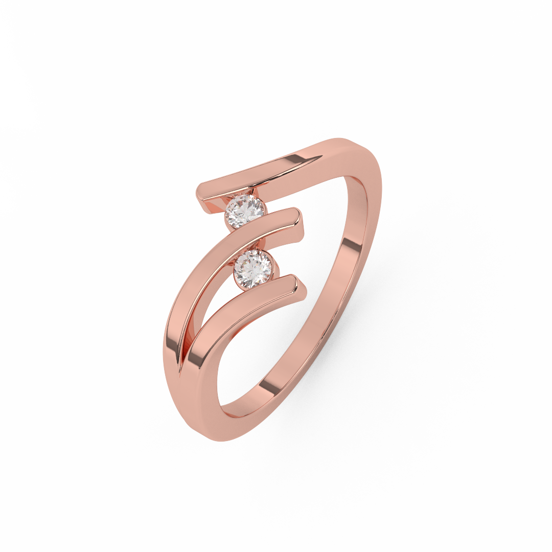 0.10 Cttw Certified Diamond Tension-Setting Cluster Ring In 14kt Gold - Fehu Jewels