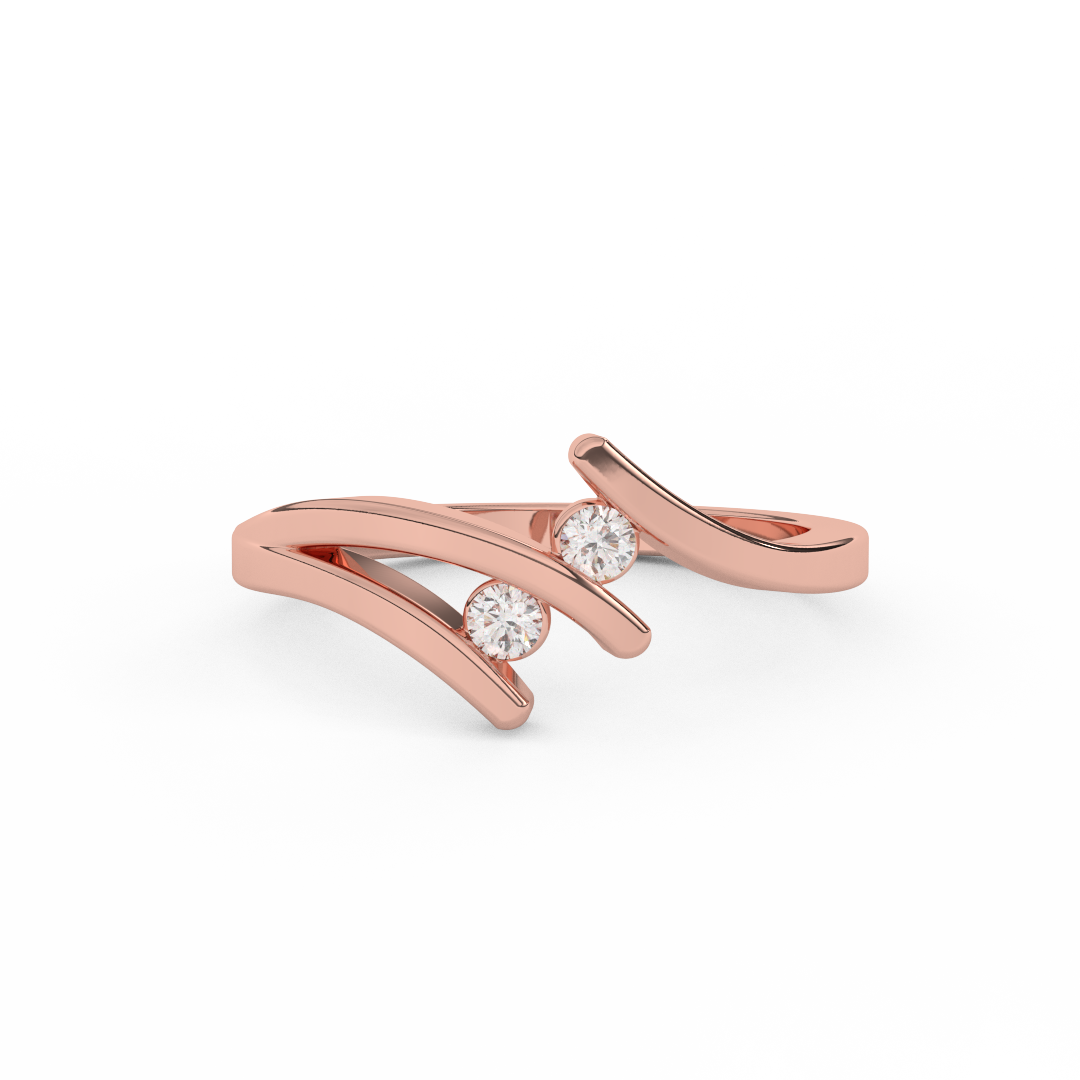 0.10 Cttw Certified Diamond Tension-Setting Cluster Ring In 14kt Gold - Fehu Jewels