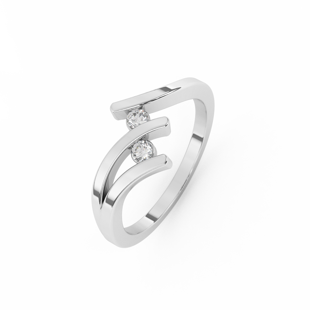 0.10 Cttw Certified Diamond Tension-Setting Cluster Ring In 14kt Gold - Fehu Jewels