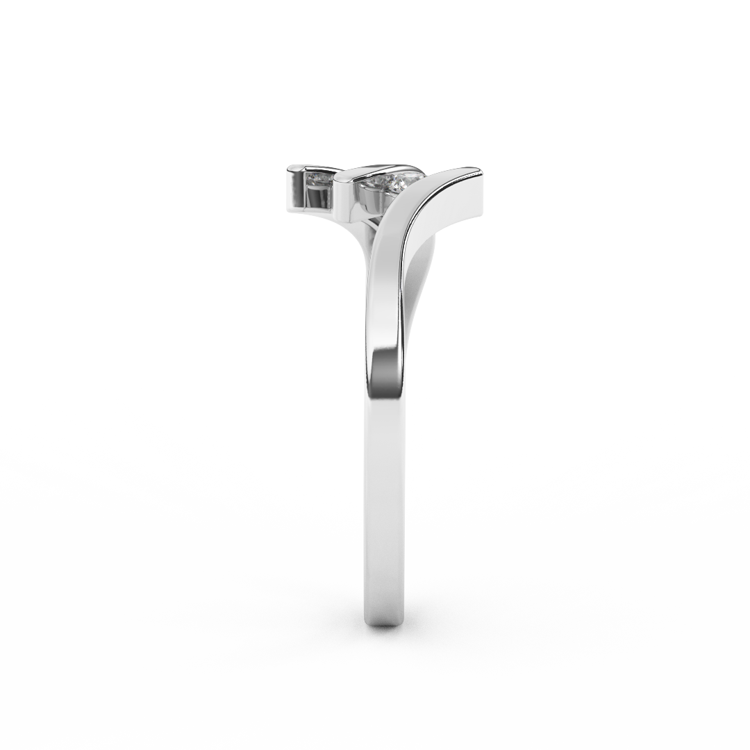 0.10 Cttw Certified Diamond Tension-Setting Cluster Ring In 14kt Gold - Fehu Jewels