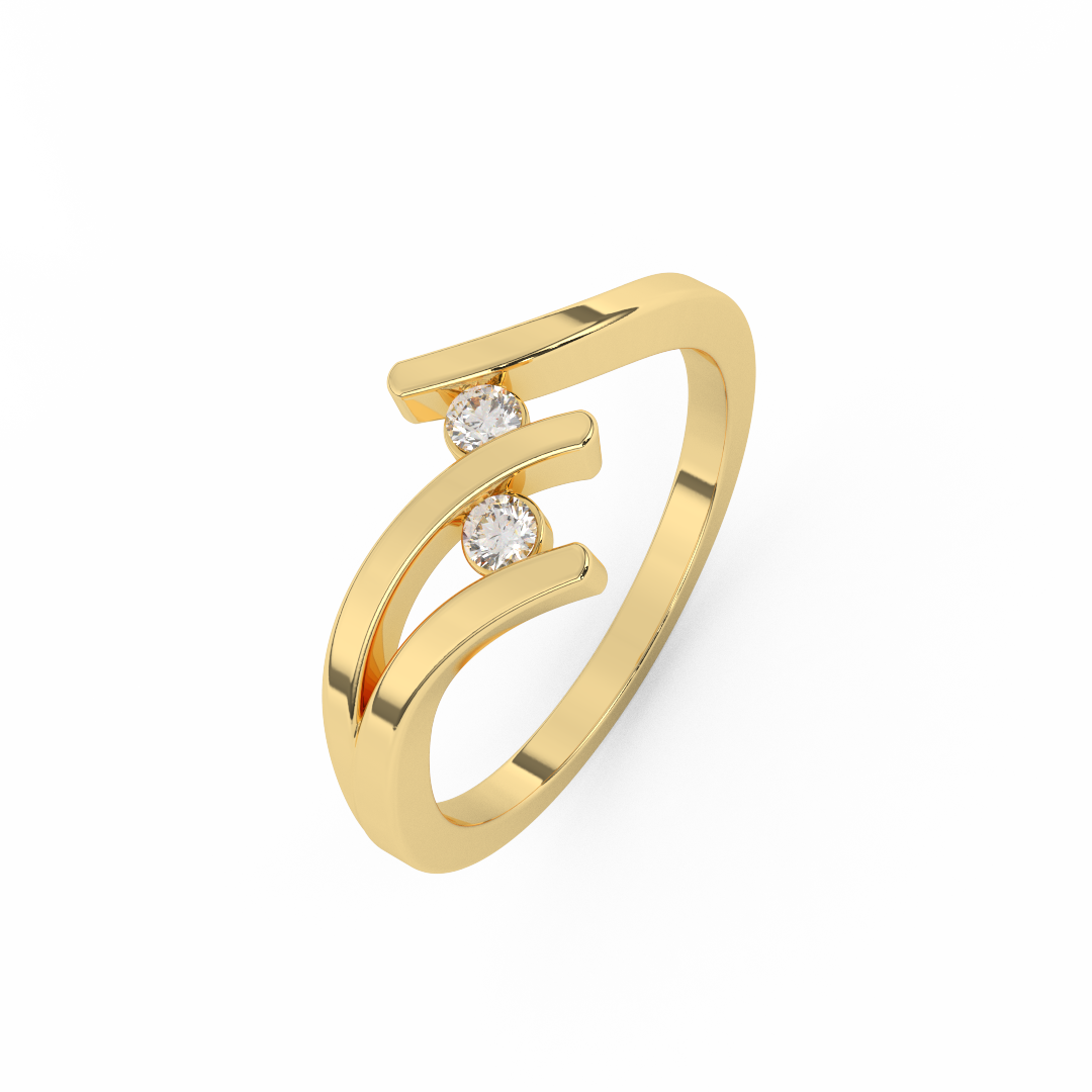 0.10 Cttw Certified Diamond Tension-Setting Cluster Ring In 14kt Gold - Fehu Jewels