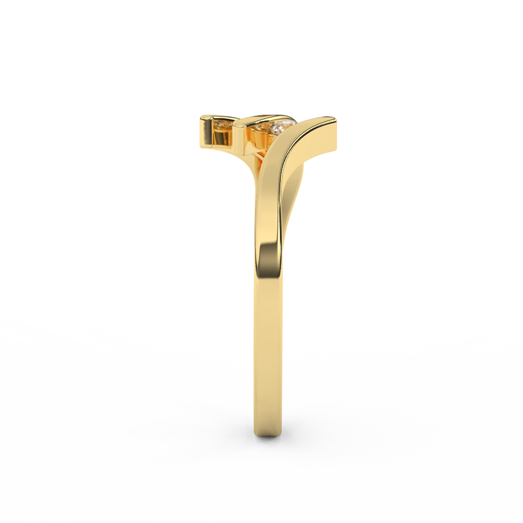 0.10 Cttw Certified Diamond Tension-Setting Cluster Ring In 14kt Gold - Fehu Jewels