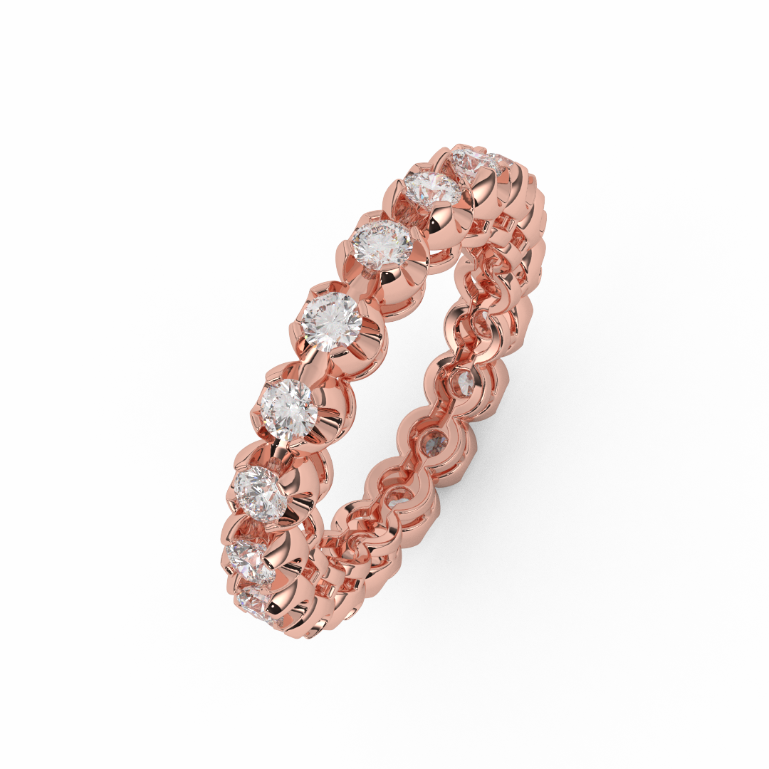 Certified Natural 1 2/5 Cttw Vittore Design Eternity Band In 14kt Gold - Fehu Jewels