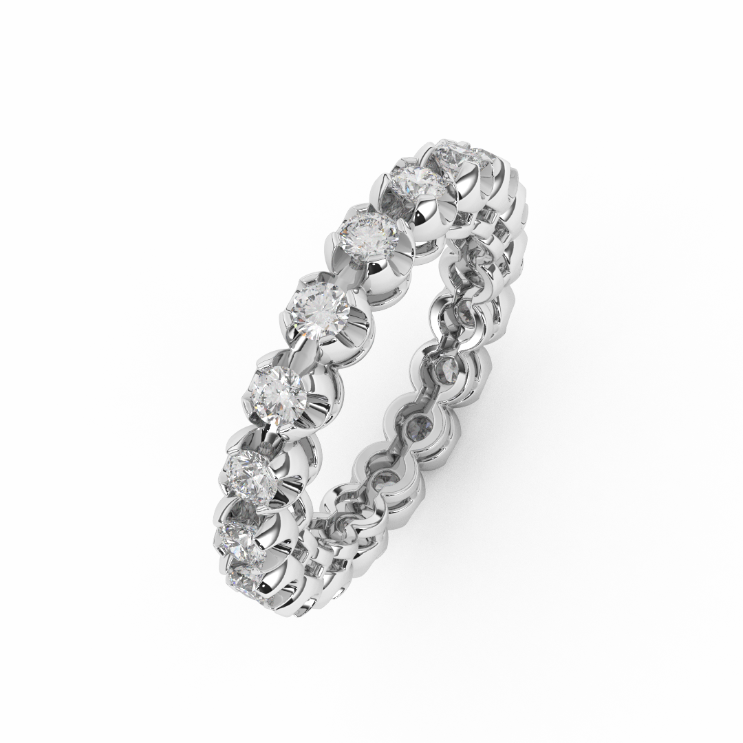 Certified Natural 1 2/5 Cttw Vittore Design Eternity Band In 14kt Gold - Fehu Jewels