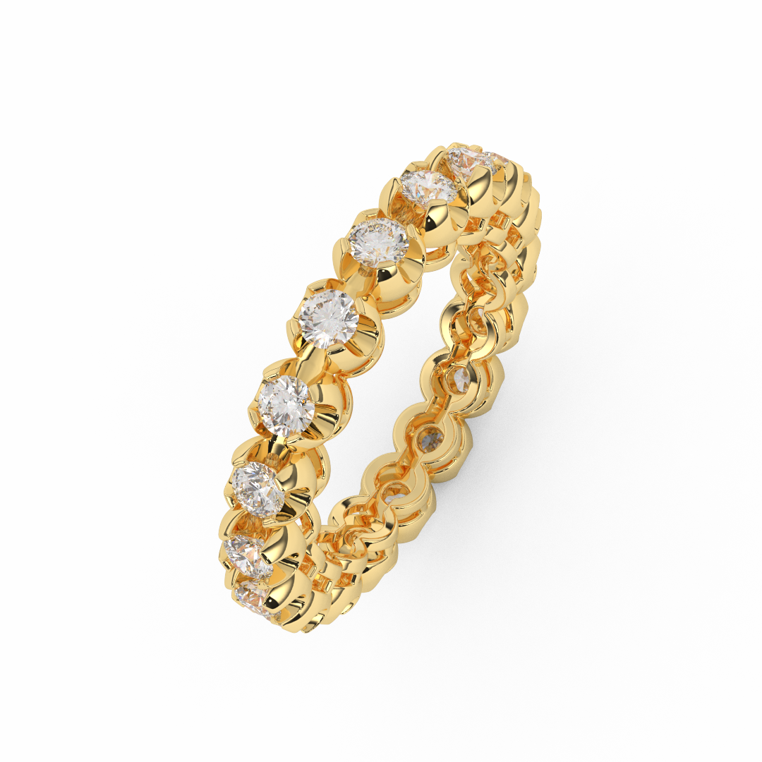 Certified Natural 1 2/5 Cttw Vittore Design Eternity Band In 14kt Gold - Fehu Jewels