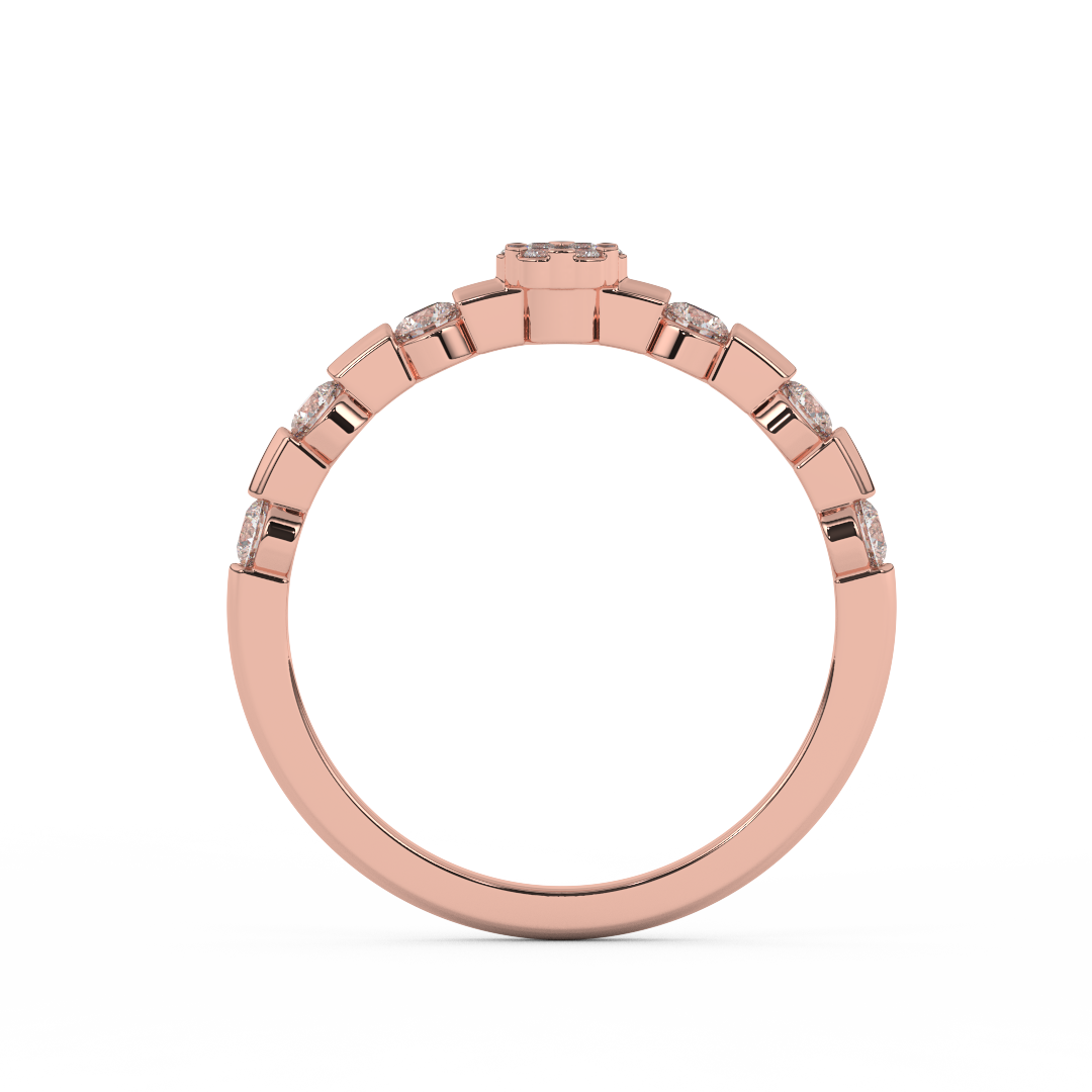 Exquisite 3/7 Cttw Certified Diamond Dot Ring In 14kt Gold - Fehu Jewels