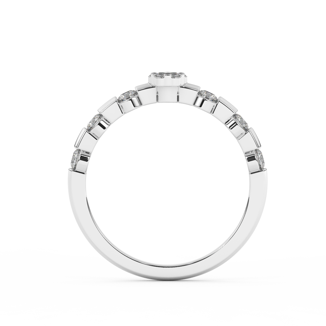 Exquisite 3/7 Cttw Certified Diamond Dot Ring In 14kt Gold - Fehu Jewels