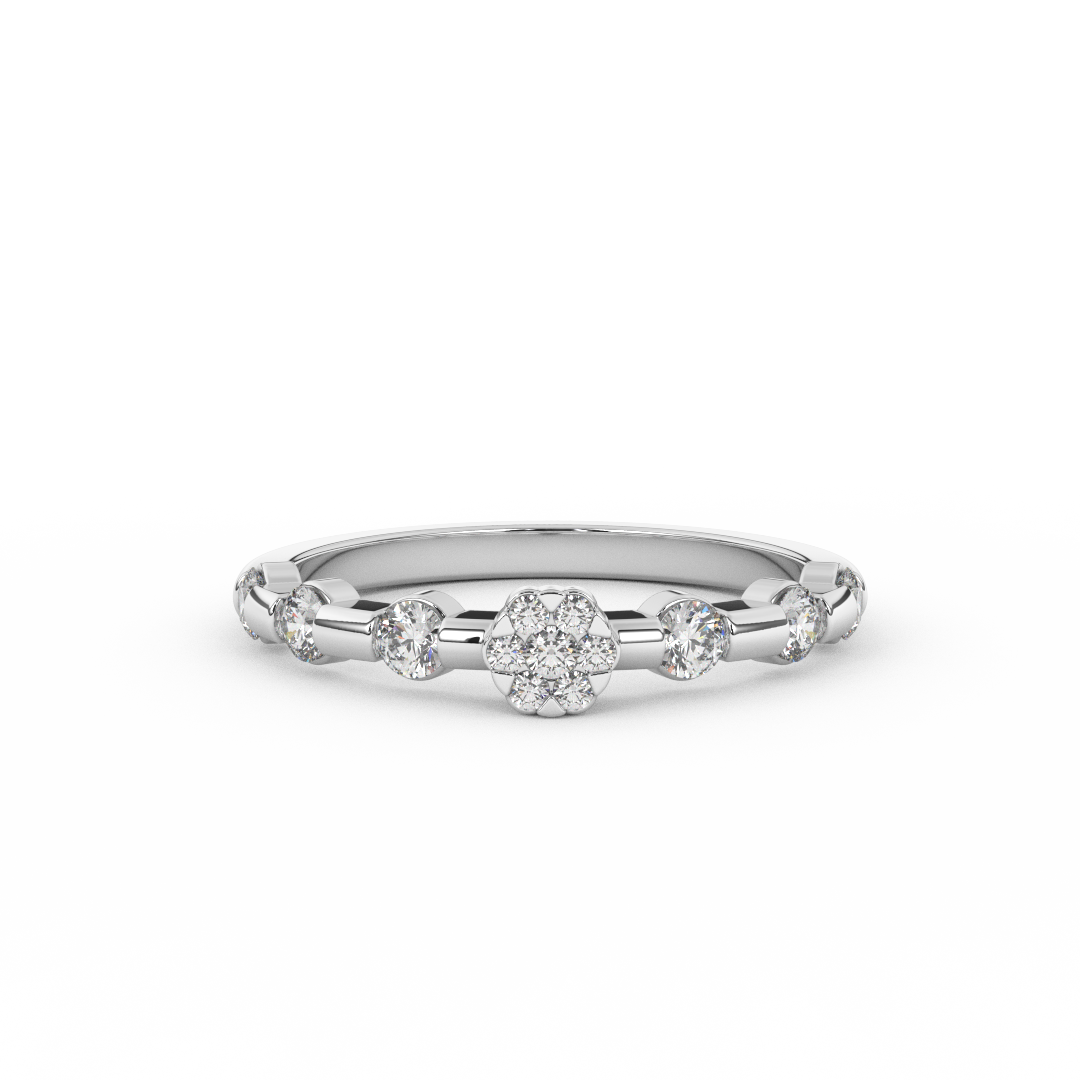 Exquisite 3/7 Cttw Certified Diamond Dot Ring In 14kt Gold - Fehu Jewels