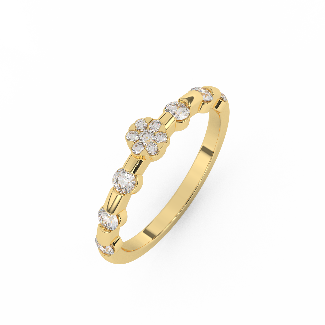 Exquisite 3/7 Cttw Certified Diamond Dot Ring In 14kt Gold - Fehu Jewels