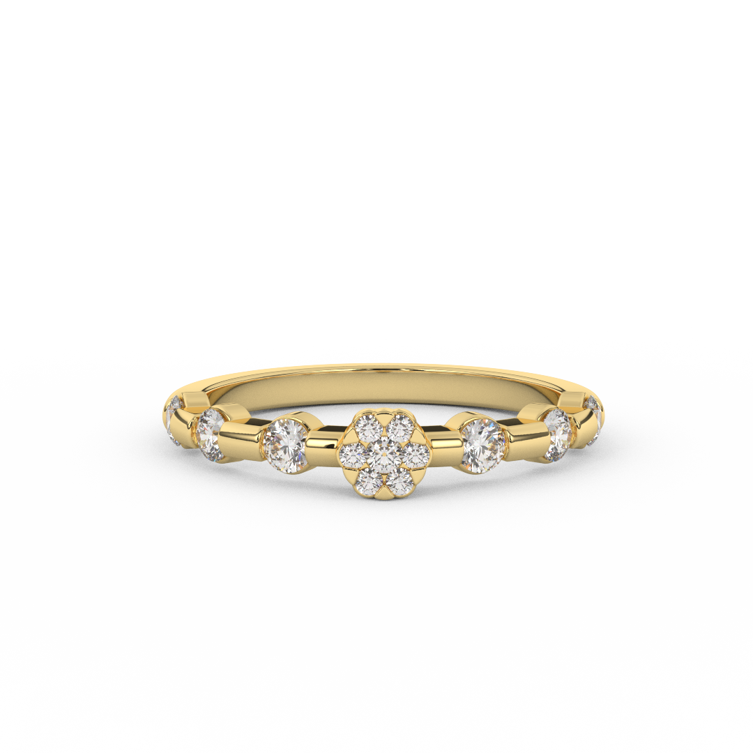 Exquisite 3/7 Cttw Certified Diamond Dot Ring In 14kt Gold - Fehu Jewels