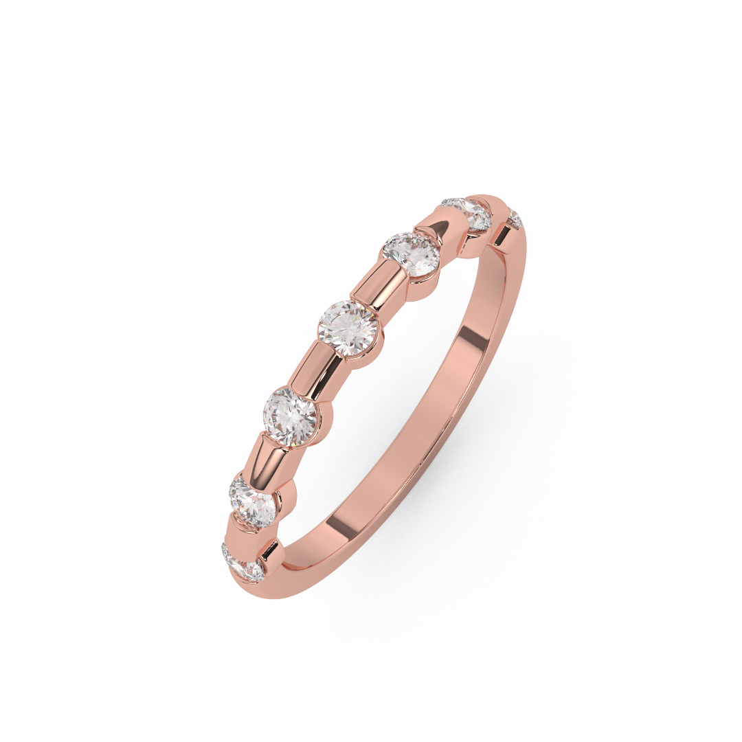 2/5 Cttw Certified Diamond Delicate Seven Stone Band In 14kt Gold - Fehu Jewels