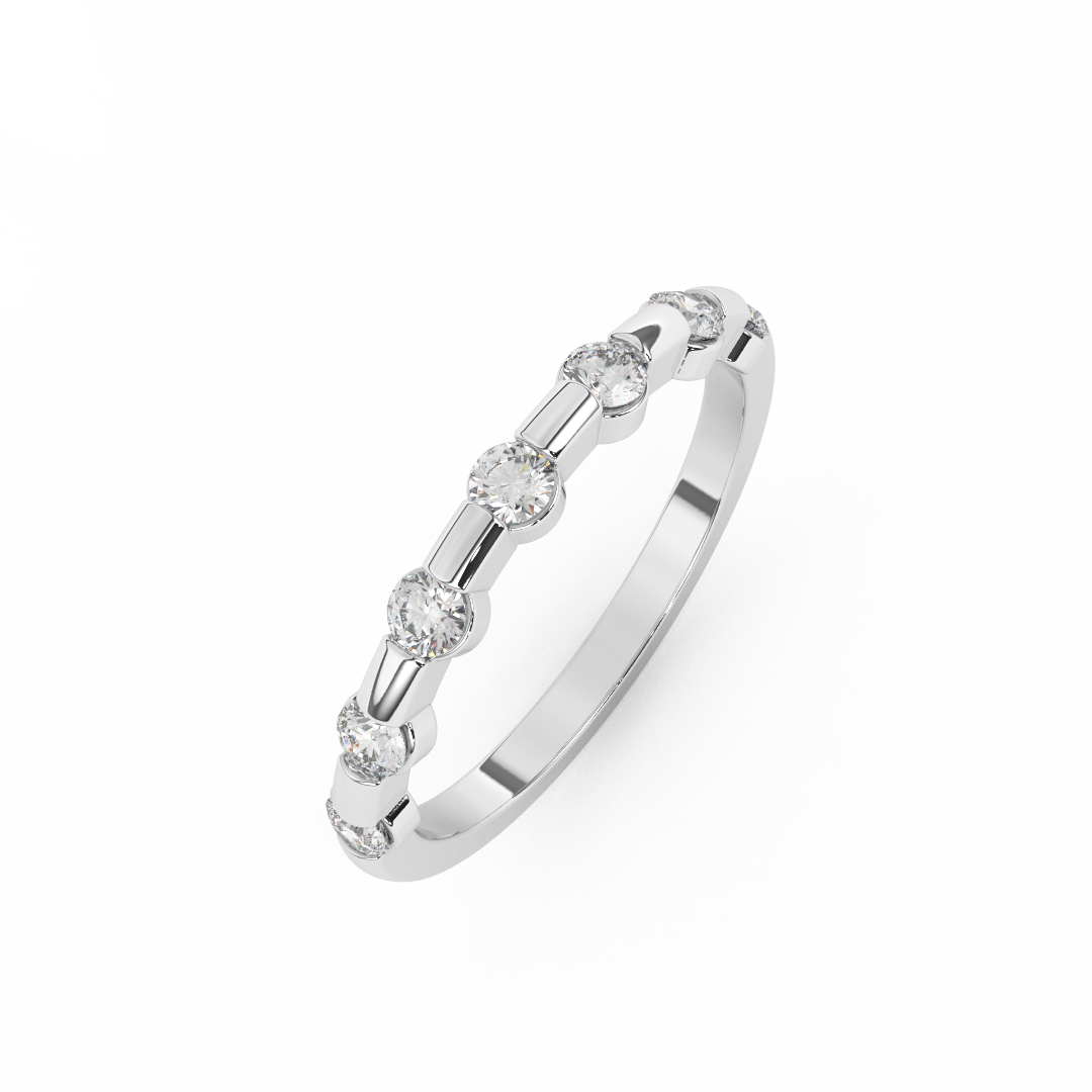 2/5 Cttw Certified Diamond Delicate Seven Stone Band In 14kt Gold - Fehu Jewels