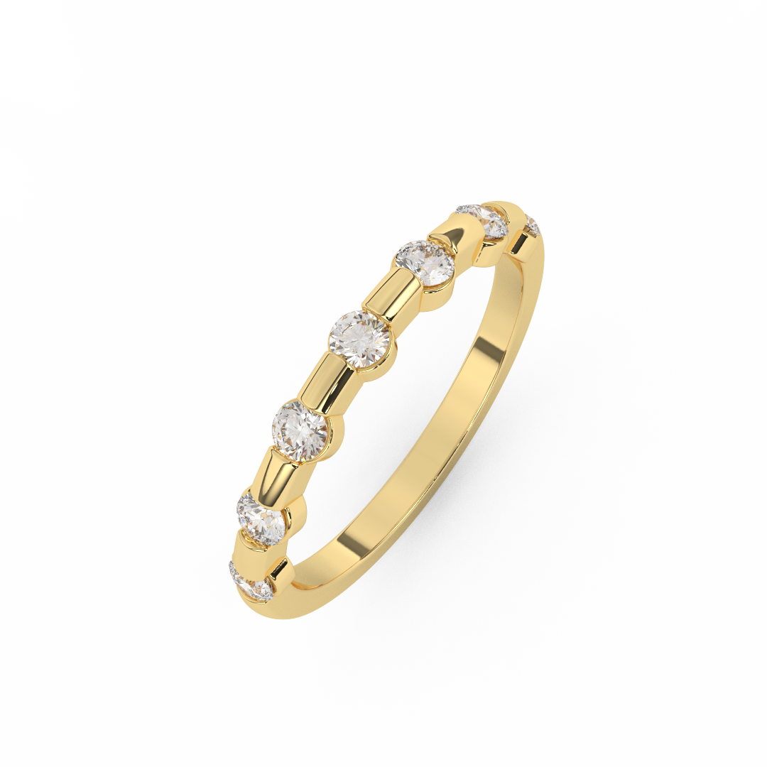 2/5 Cttw Certified Diamond Delicate Seven Stone Band In 14kt Gold - Fehu Jewels