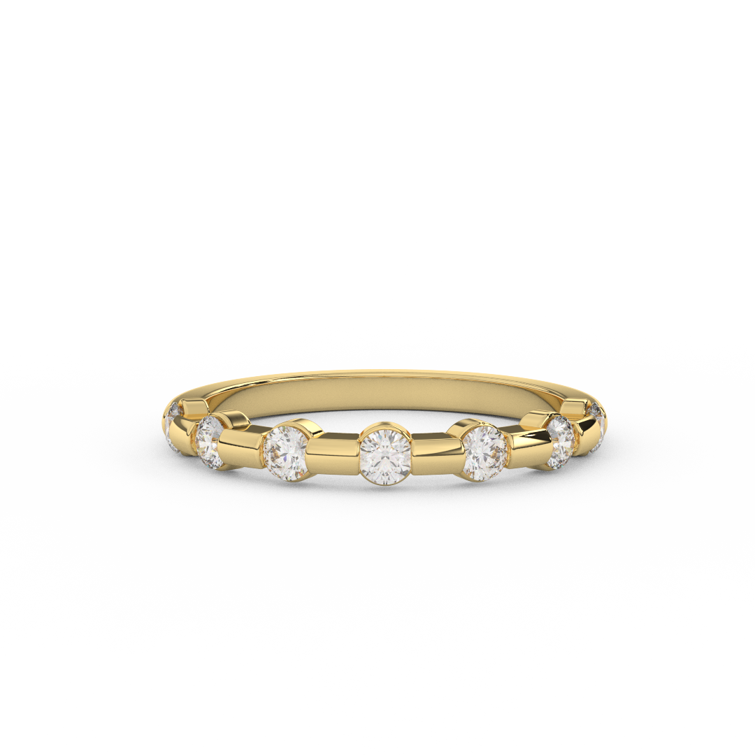 2/5 Cttw Certified Diamond Delicate Seven Stone Band In 14kt Gold - Fehu Jewels