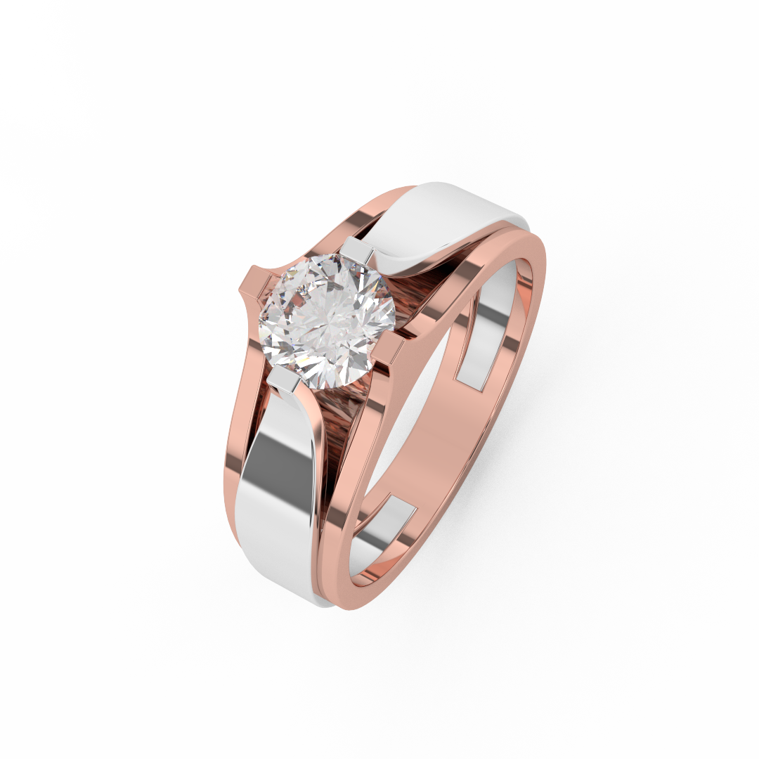5/6 Carat Certified Diamond Two Tone Solitaire Ring In 14kt Gold - Fehu Jewels