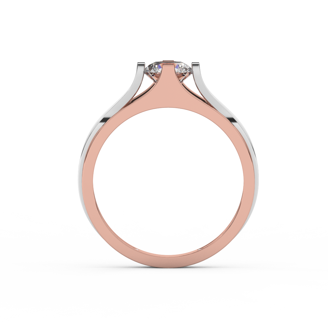 5/6 Carat Certified Diamond Two Tone Solitaire Ring In 14kt Gold - Fehu Jewels