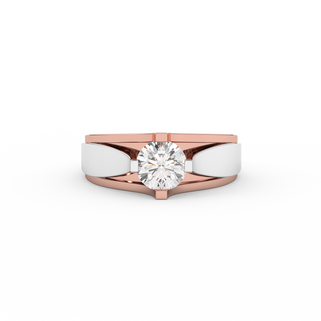 5/6 Carat Certified Diamond Two Tone Solitaire Ring In 14kt Gold - Fehu Jewels