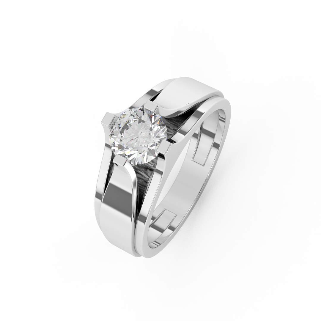 5/6 Carat Certified Diamond Two Tone Solitaire Ring In 14kt Gold - Fehu Jewels