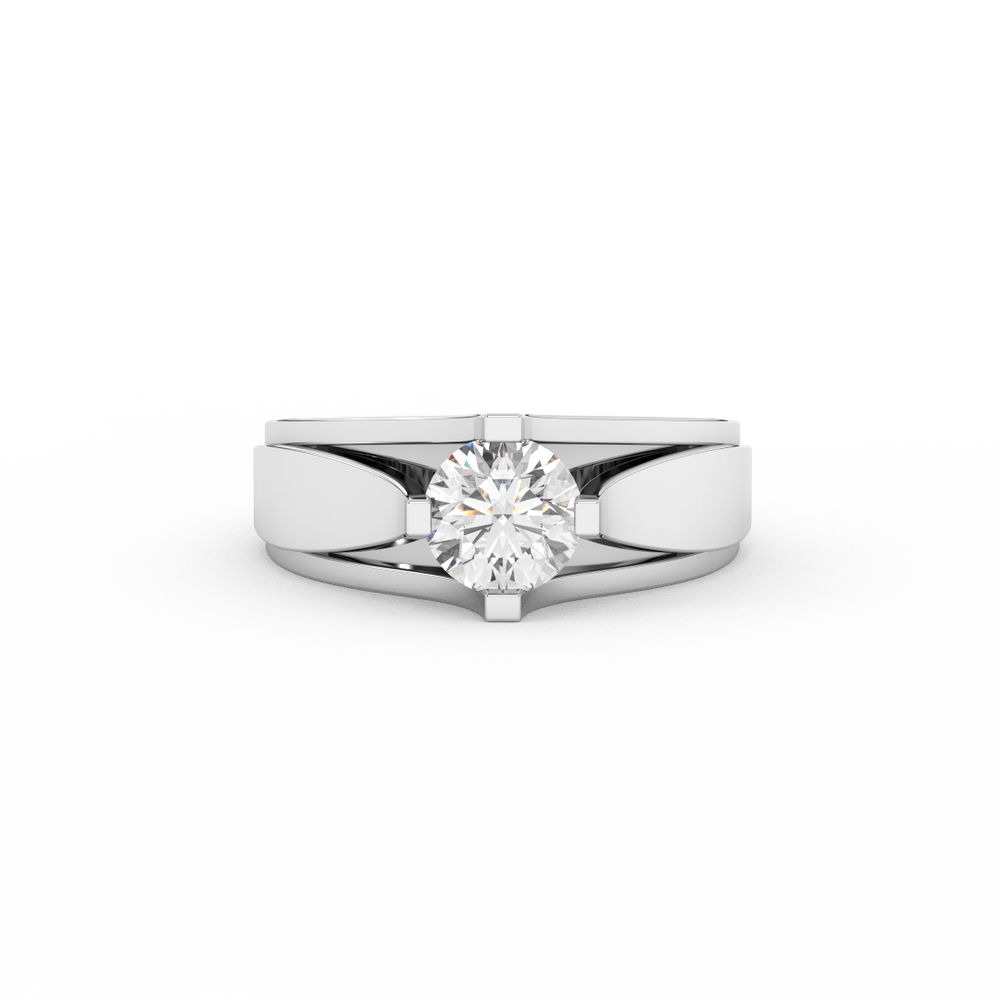 5/6 Carat Certified Diamond Two Tone Solitaire Ring In 14kt Gold