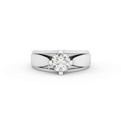 5/6 Carat Certified Diamond Two Tone Solitaire Ring In 14kt Gold