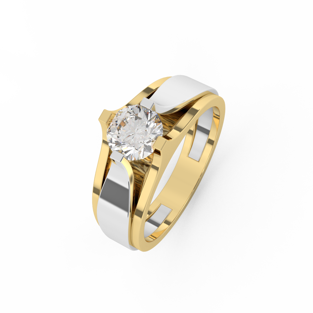 5/6 Carat Certified Diamond Two Tone Solitaire Ring In 14kt Gold - Fehu Jewels