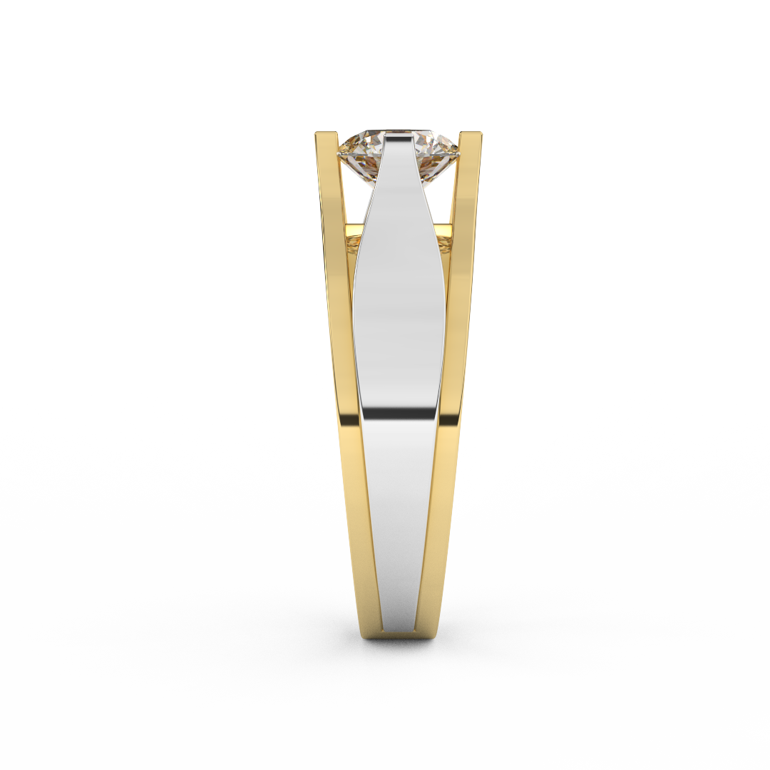 5/6 Carat Certified Diamond Two Tone Solitaire Ring In 14kt Gold - Fehu Jewels