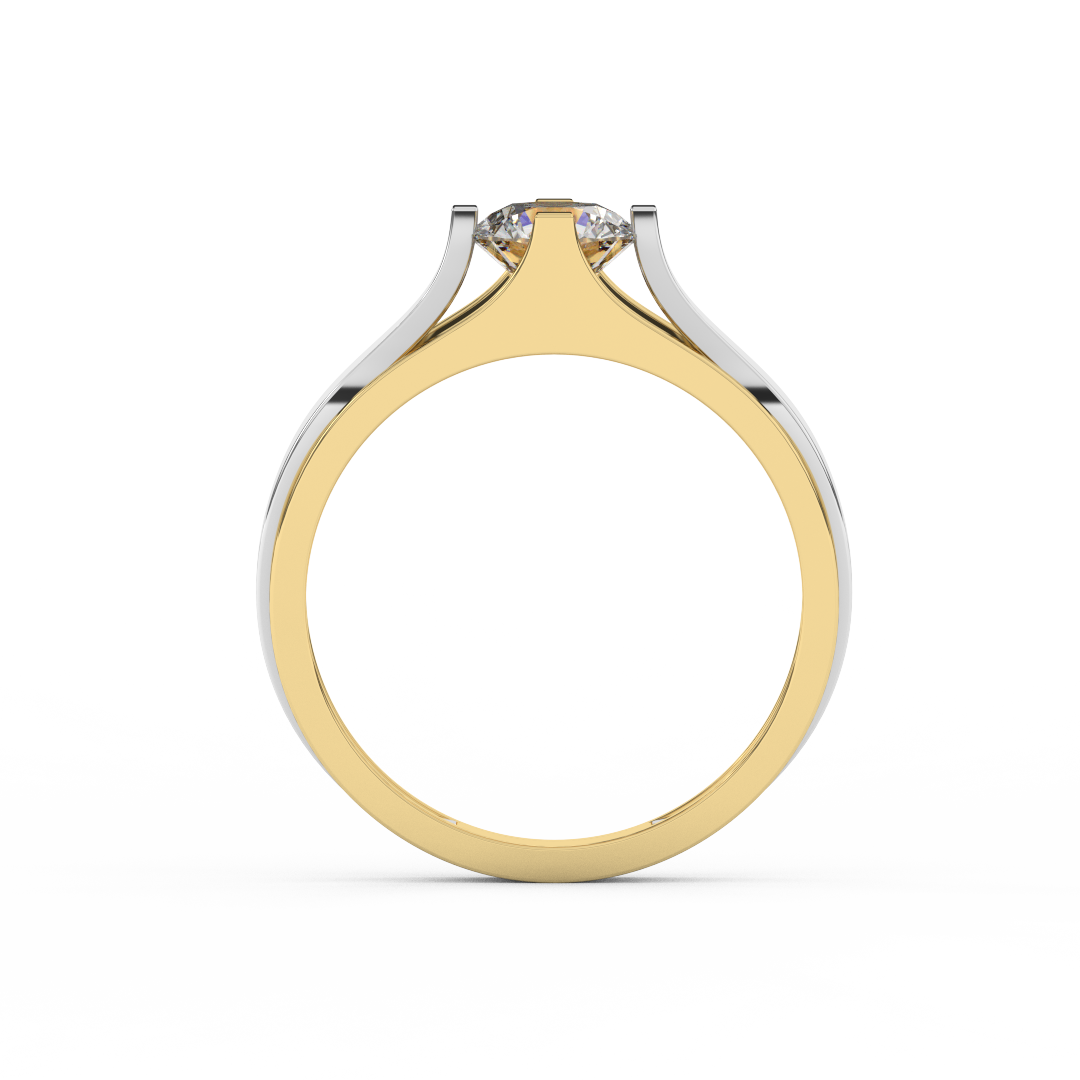 5/6 Carat Certified Diamond Two Tone Solitaire Ring In 14kt Gold - Fehu Jewels