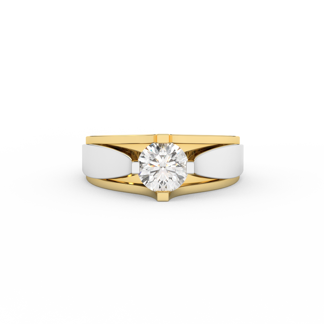 5/6 Carat Certified Diamond Two Tone Solitaire Ring In 14kt Gold - Fehu Jewels