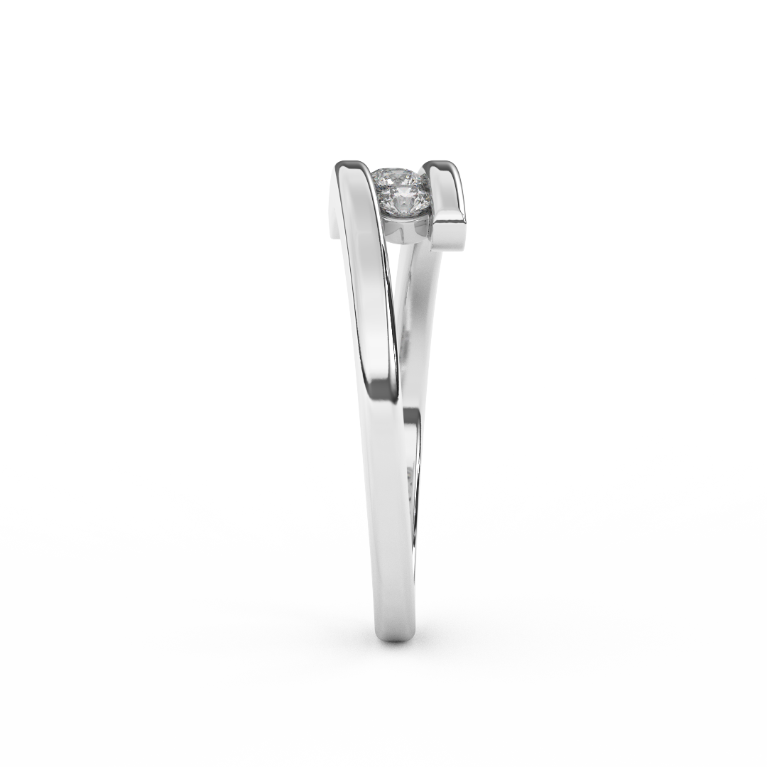 1/4 Cttw Certified Diamond Four-Stone Bypass Ring In 14kt Gold - Fehu Jewels