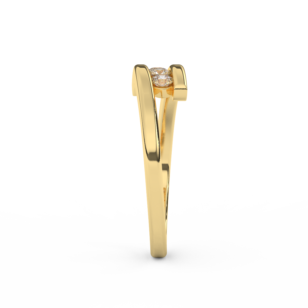 1/4 Cttw Certified Diamond Four-Stone Bypass Ring In 14kt Gold - Fehu Jewels