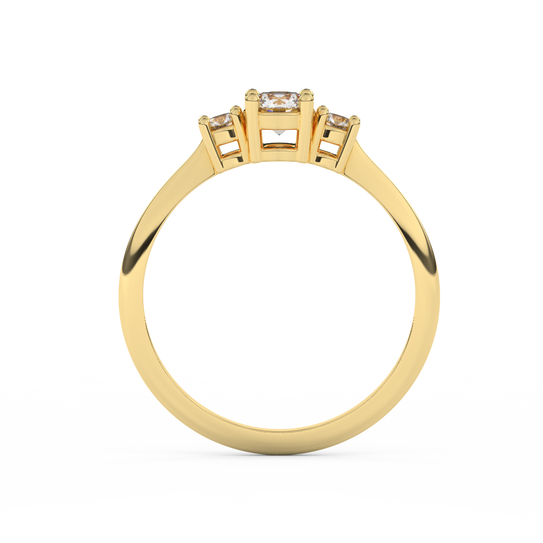 3/7 Cttw Certified Diamond Delicate Three Stone Ring In 14kt Gold - Fehu Jewels