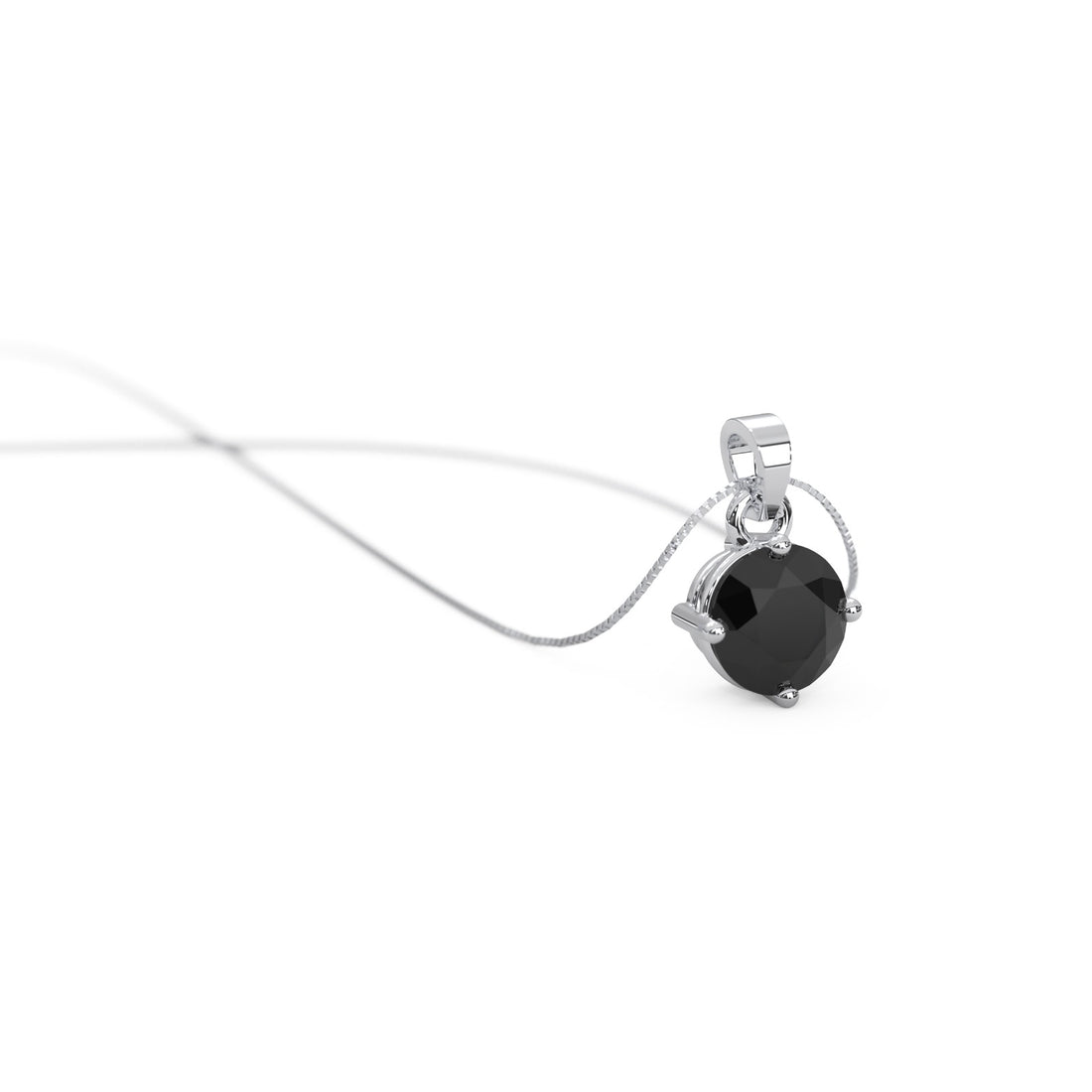 0.25 to 2.00 Carat Solitaire Black Diamond Pendant Necklace