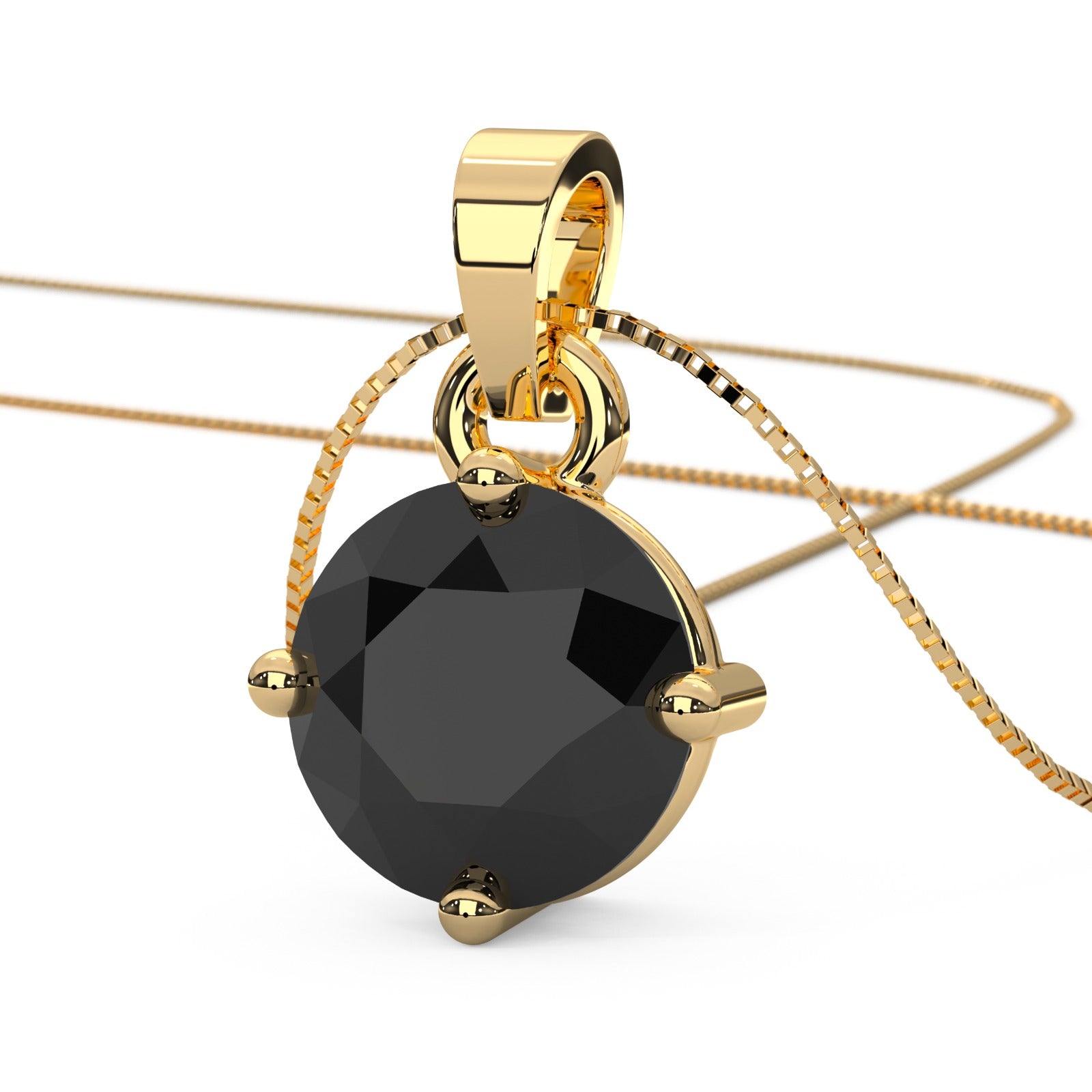 0.25 to 2.00 Carat Solitaire Black Diamond Pendant Necklace