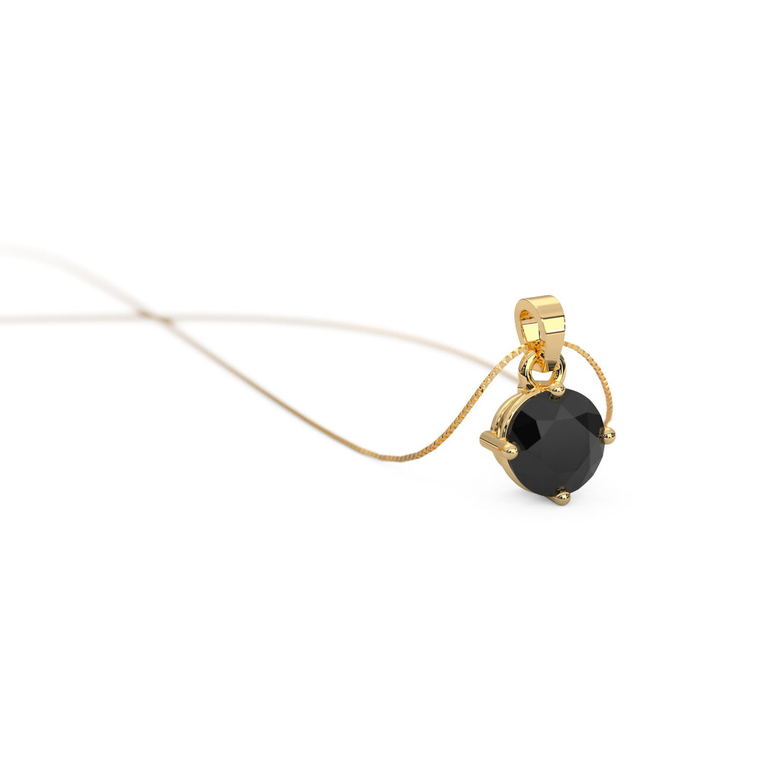 0.25 to 2.00 Carat Solitaire Black Diamond Pendant Necklace