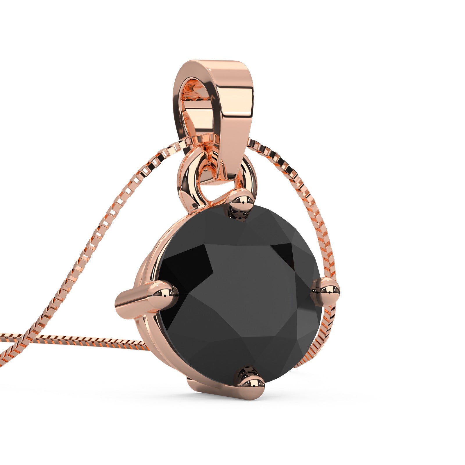 0.25 to 2.00 Carat Solitaire Black Diamond Pendant Necklace