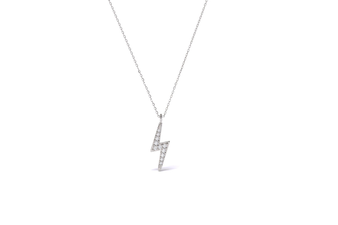0.50 Carat Diamond Lightning Bolt Thunder Pendant Necklace | 14KT Gold
