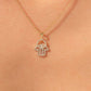 0.5 Carat Natural Diamond Hamsa Hand Necklace for Women | 14KT Gold