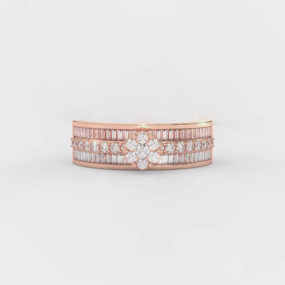 0.86 Carat Natural Diamond Stackable Ring for Women | 14KT Gold