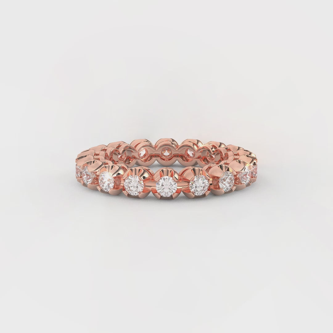 1.4 Ct Natural Diamond Vittore Design Eternity Band In 14KT Gold