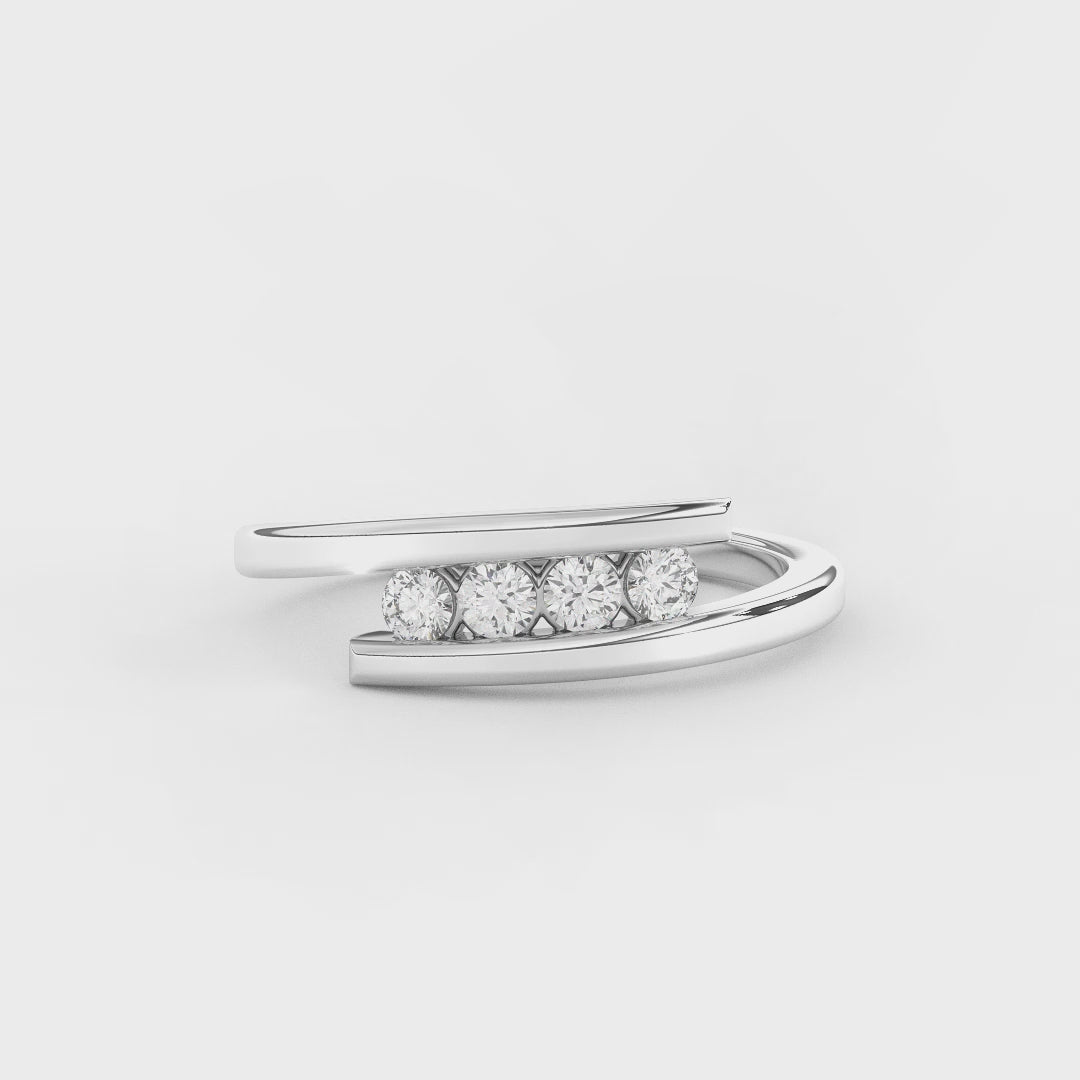 0.25 Carat Bypass 4 Stone Diamond Ring | Crafted in 14KT Gold