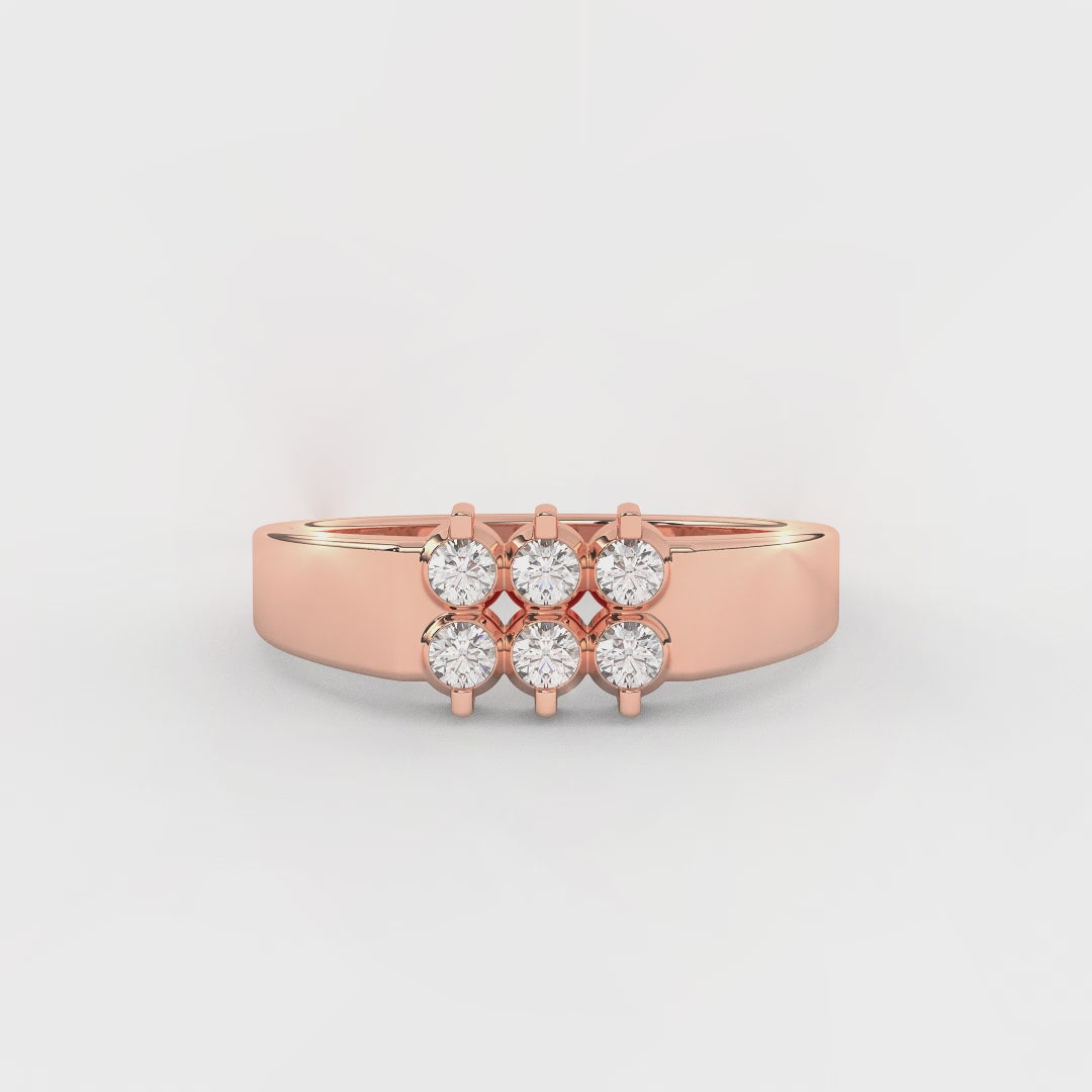 0.33 Carat Natural Diamond Boulevard Ring | 14KT Gold