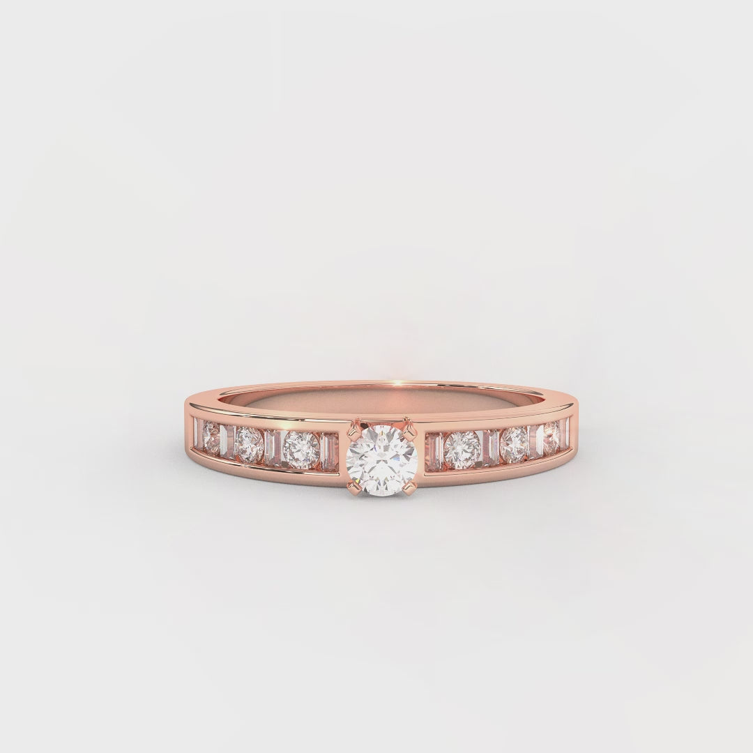 0.5 Carat Floris Solitaire Diamond Ring In 14KT Gold